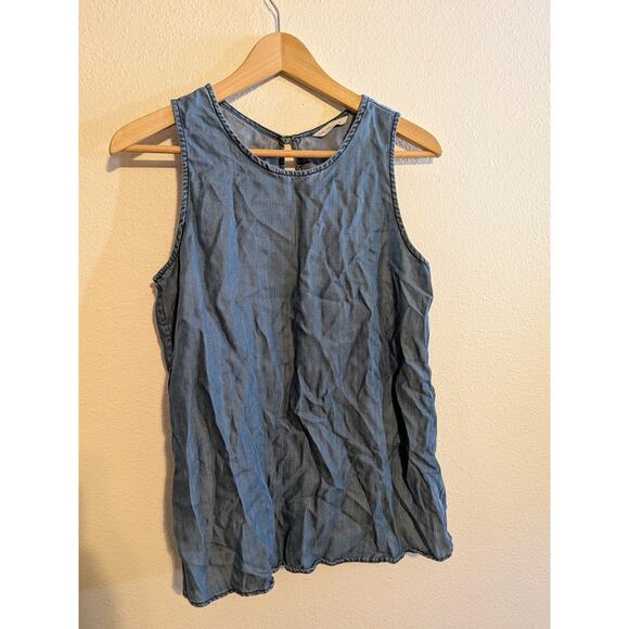 Gap chambray denim tank top size S lyocell - Picture 5 of 7
